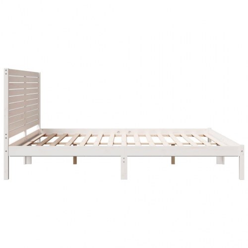 Ekstra lang sengeramme 180×210 cm - massivt fyrretræ, hvid