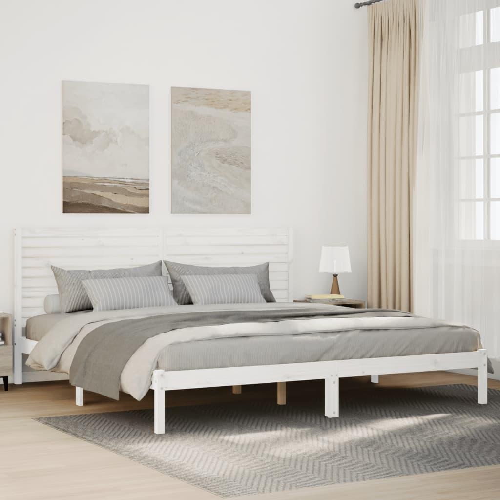 Ekstra lang sengeramme uden madras 200x210 cm massivt træ billede