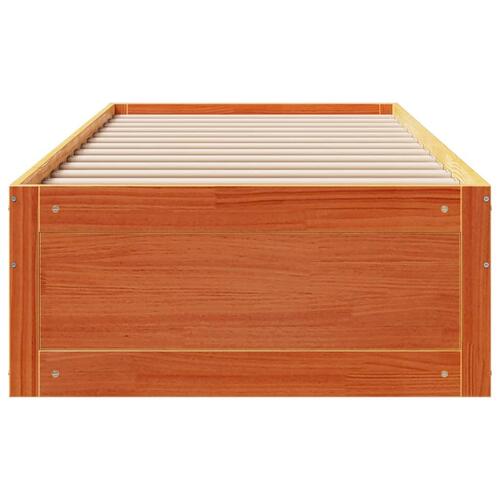 Sengeramme m. skuffer 100x200 cm uden madras massivt fyr brun