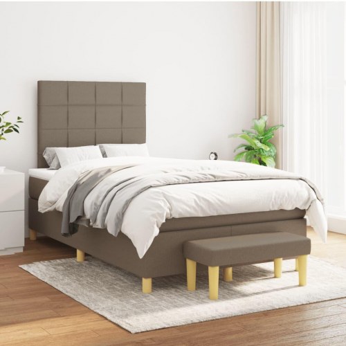 Kontinentalseng med madras 120 × 190 cm - stof gråbrun