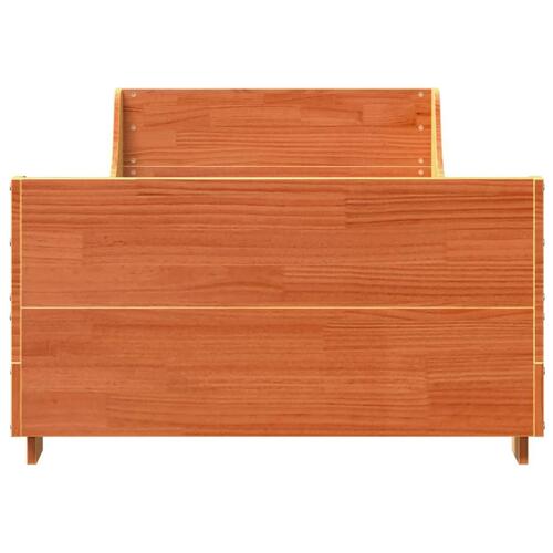 Sengeramme uden madras 75x190 cm massivt fyrretræ gyldenbrun