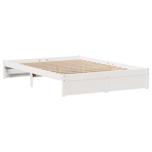 Sengeramme uden madras 120x200 cm massivt fyrretræ hvid