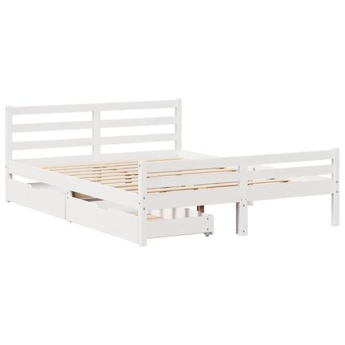 Sengeramme uden madras 120x200 cm massivt fyrretræ hvid