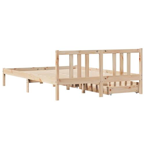 Sengeramme uden madras 140x190 cm massivt fyrretræ