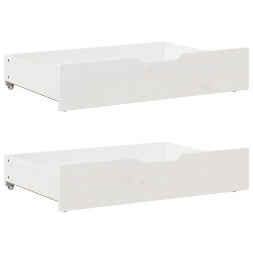 Sengeramme med skuffer 120x190 cm massivt fyrretræ hvid