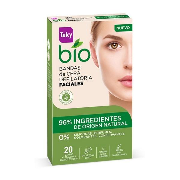 Bandas Depilatórias Faciais Bio Natural Taky 120-0715 (20 uds)