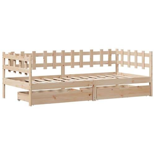 Daybed med skuffer 80x200 cm massivt fyrretræ