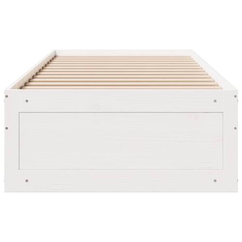 Sengeramme m. skuffer 90x200 cm uden madras massivt fyr hvid