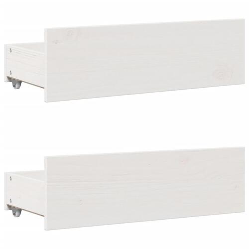 Sengeramme m. skuffer 90x200 cm uden madras massivt fyr hvid