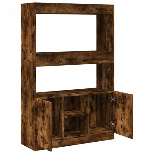 Reol 92x33x140 cm konstrueret træ røget egetræsfarve