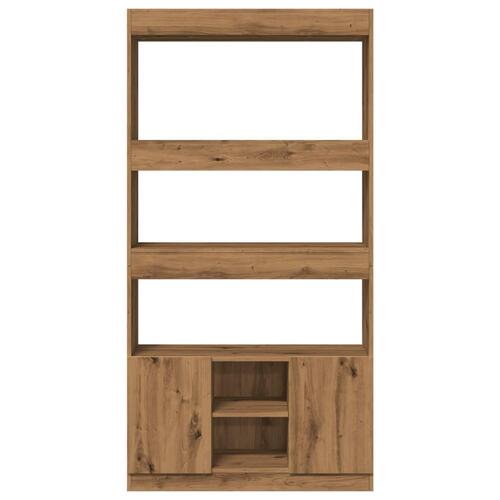 Reol 92x33x180 cm konstrueret træ egetræsfarve
