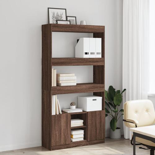 Reol 92x33x180 cm konstrueret træ brun egetræsfarve