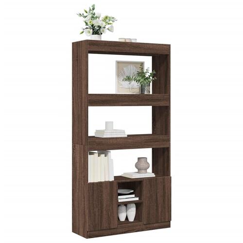Reol 92x33x180 cm konstrueret træ brun egetræsfarve