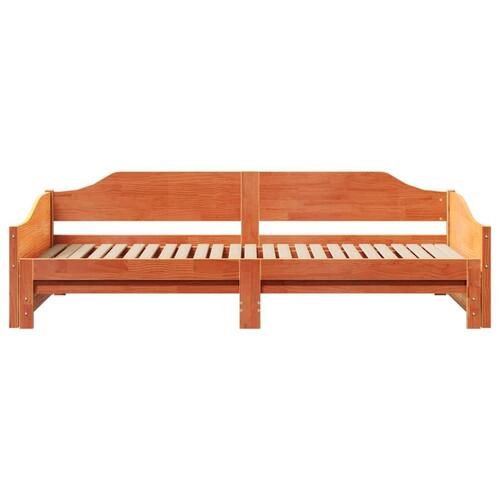 Daybed med udtræk 90x200 cm massivt fyrretræ gyldenbrun