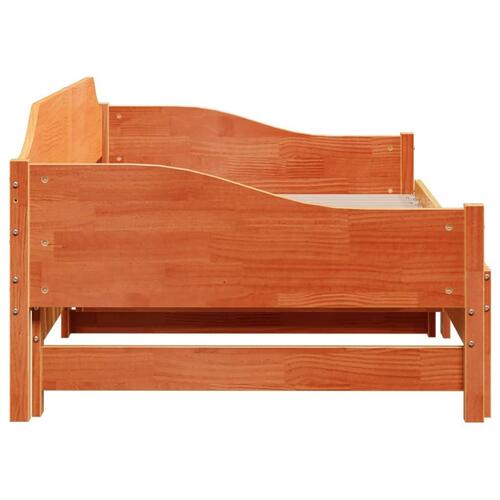 Daybed med udtræk 90x200 cm massivt fyrretræ gyldenbrun