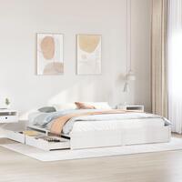 Sengeramme uden madras 180x200 cm massivt fyrretræ hvid