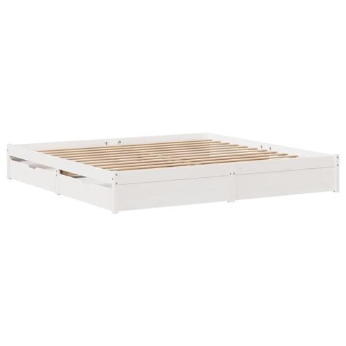 Sengeramme uden madras 180x200 cm massivt fyrretræ hvid