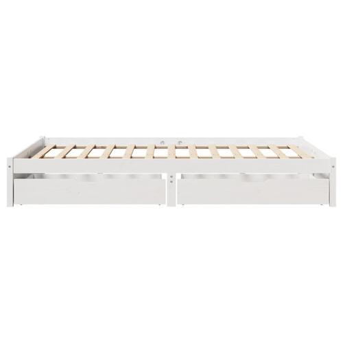 Sengeramme uden madras 140x190 cm massivt fyrretræ hvid