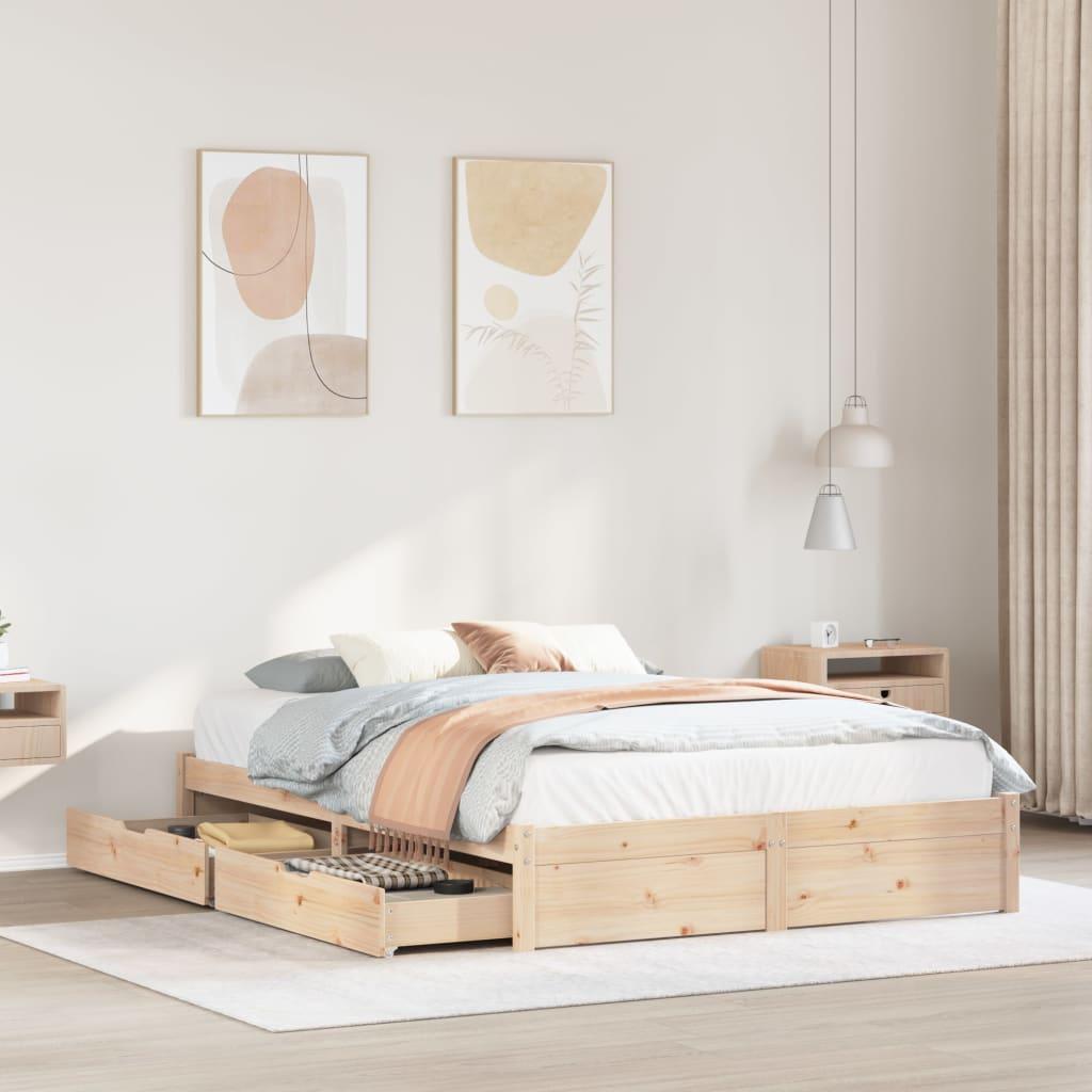 Sengeramme uden madras 120x200 cm massivt fyrretræ