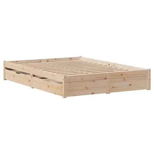 Sengeramme uden madras 120x200 cm massivt fyrretræ
