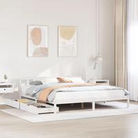 Sengeramme uden madras 180x200 cm massivt fyrretræ hvid