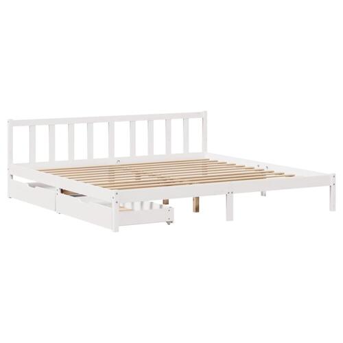 Sengeramme uden madras 180x200 cm massivt fyrretræ hvid