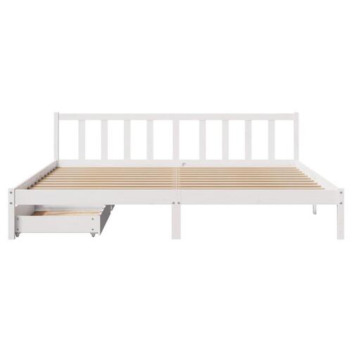Sengeramme uden madras 180x200 cm massivt fyrretræ hvid