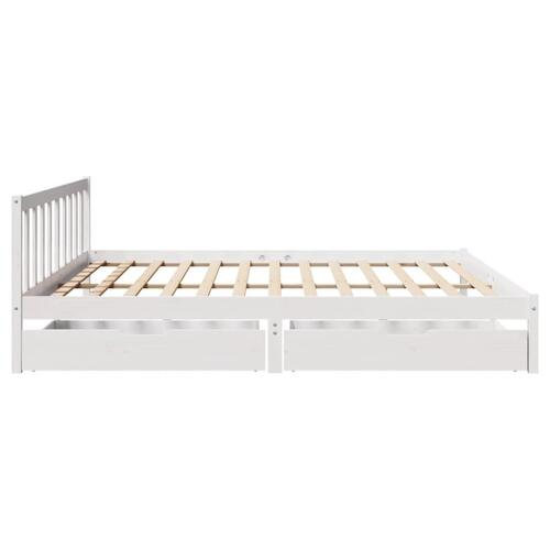 Sengeramme uden madras 180x200 cm massivt fyrretræ hvid