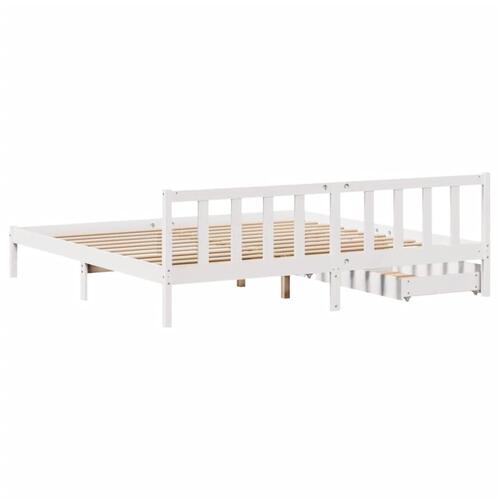 Sengeramme uden madras 180x200 cm massivt fyrretræ hvid