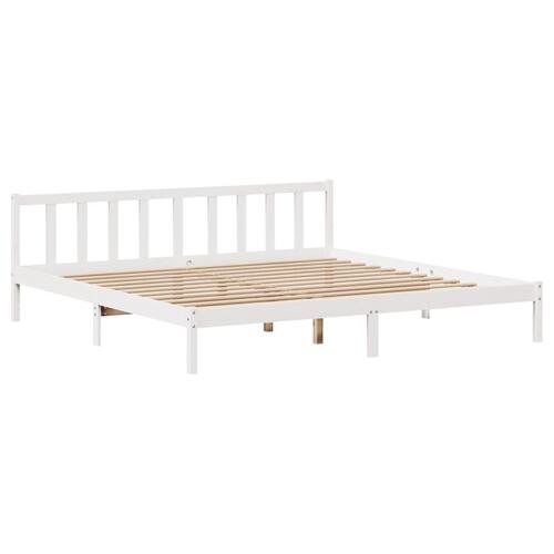 Sengeramme uden madras 180x200 cm massivt fyrretræ hvid