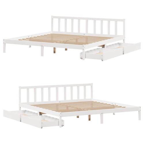 Sengeramme uden madras 180x200 cm massivt fyrretræ hvid