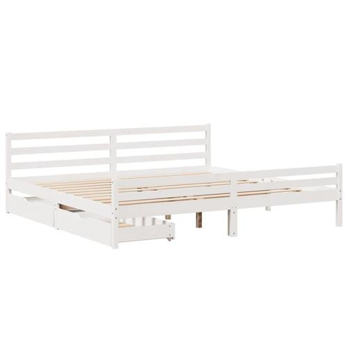 Sengeramme uden madras 180x200 cm massivt fyrretræ hvid