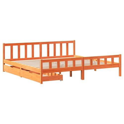 Sengeramme uden madras 180x200 cm massivt fyrretræ gyldenbrun