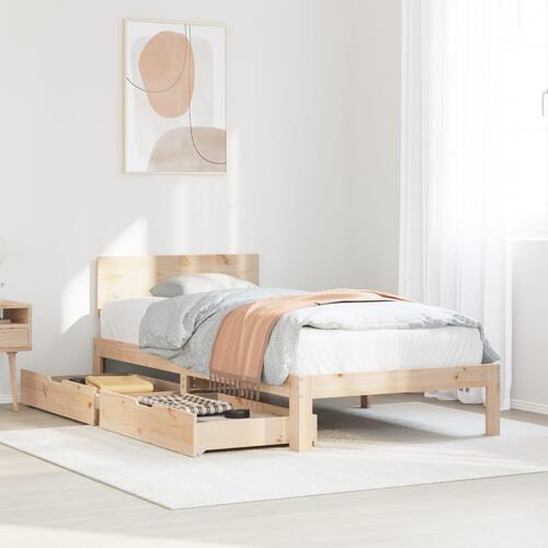Sengeramme med skuffer 90x190 cm massivt fyr