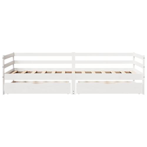 Daybed med skuffer 90x200 cm massivt fyrretræ hvid