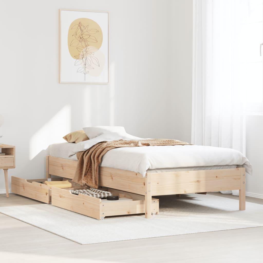 Sengeramme uden madras 90x190 cm massivt fyrretræ
