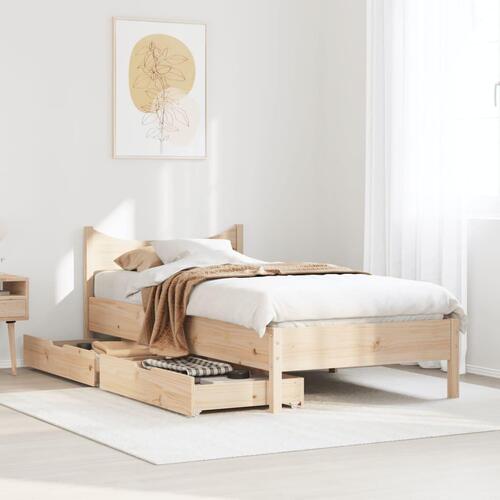 Sengeramme med skuffer 90x190 cm massivt fyr
