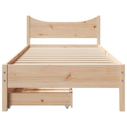 Sengeramme med skuffer 90x190 cm massivt fyr