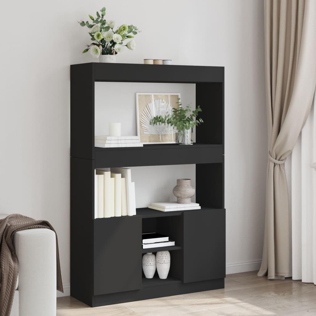 Reol 92x33x140 cm konstrueret træ sort