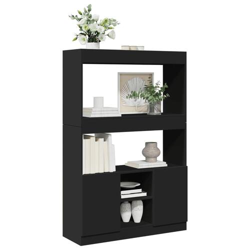 Reol 92x33x140 cm konstrueret træ sort