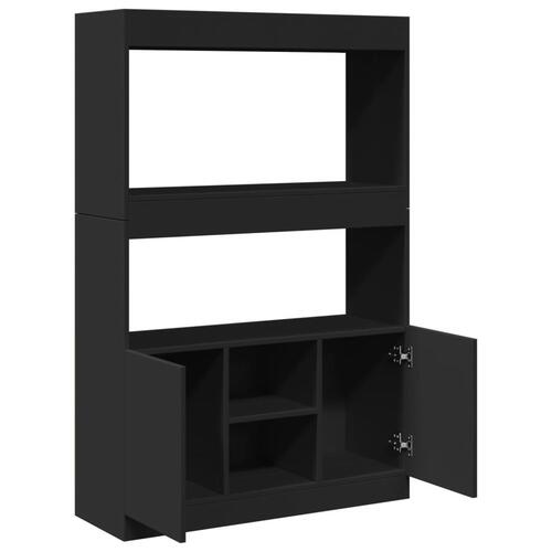 Reol 92x33x140 cm konstrueret træ sort