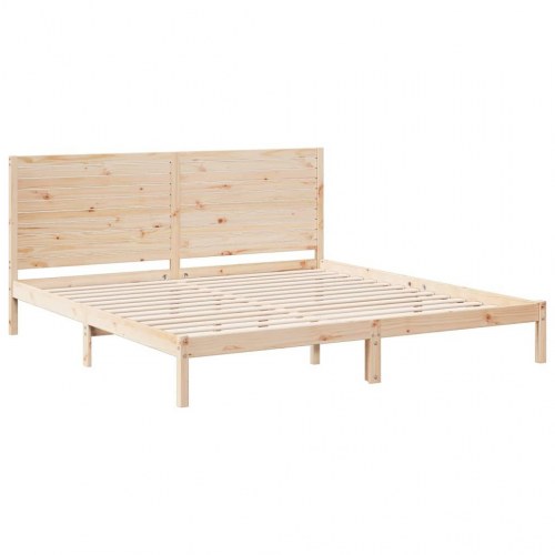 Ekstra lang sengeramme 180 x 210 cm i massivt fyrretræ - med hovedgærde