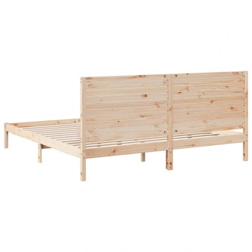 Ekstra lang sengeramme 180 x 210 cm i massivt fyrretræ - med hovedgærde
