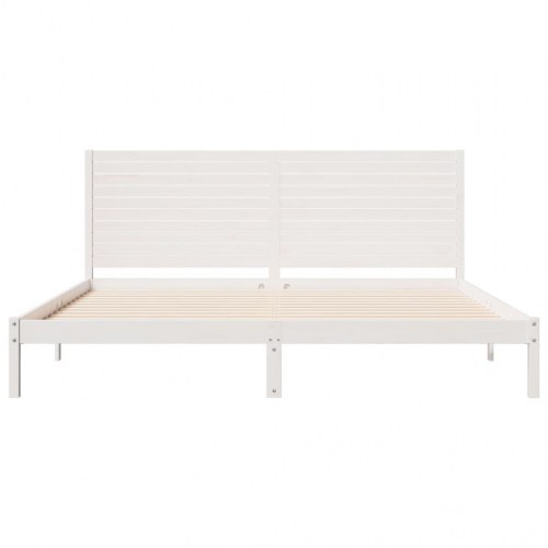 Ekstra lang sengeramme i massivt fyr 200 × 220 cm - hvid
