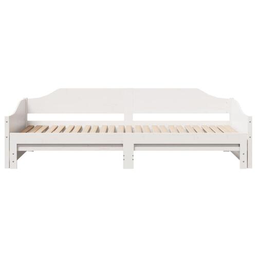 Daybed med udtræk 80x200 cm massivt fyrretræ hvid