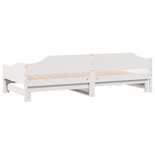 Daybed med udtræk 80x200 cm massivt fyrretræ hvid