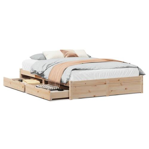 Sengeramme uden madras 150x200 cm massivt fyrretræ