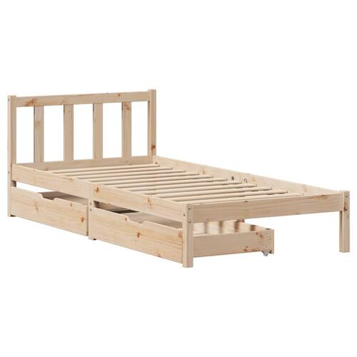 Sengeramme uden madras 75x190 cm massivt fyrretræ