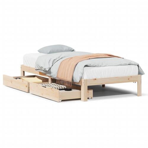 Sengeramme med skuffer 90x190 cm massivt fyr