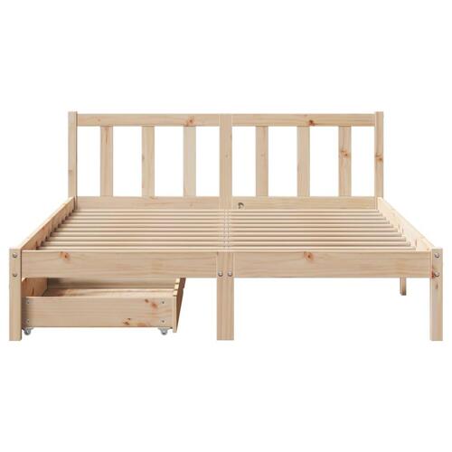 Sengeramme uden madras 140x190 cm massivt fyrretræ